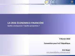 la crise conomico financi re quelles cons quences quelles perspectives