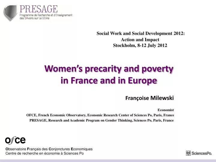 women s precarity and poverty in france and in europe