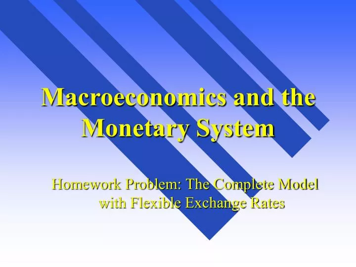 macroeconomics and the monetary system