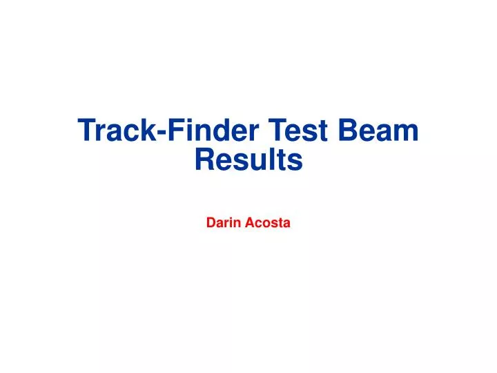 track finder test beam results