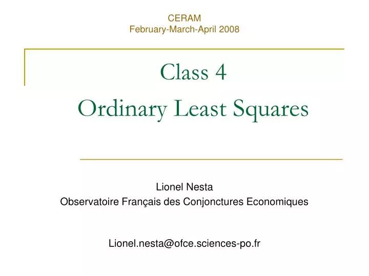 class 4 ordinary least squares