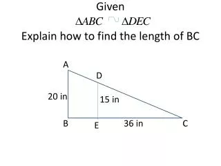 given explain how to find the length of bc
