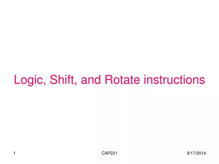 logic shift and rotate instructions