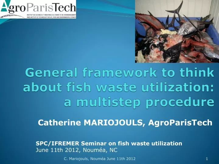 general framework to think about fish waste utilization a multistep procedure
