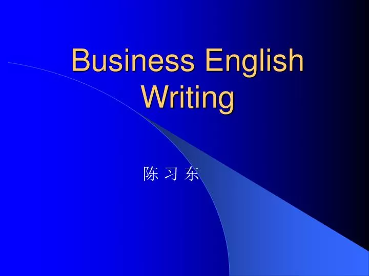 business english writing