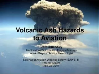 Volcanic Ash Hazards to Aviation