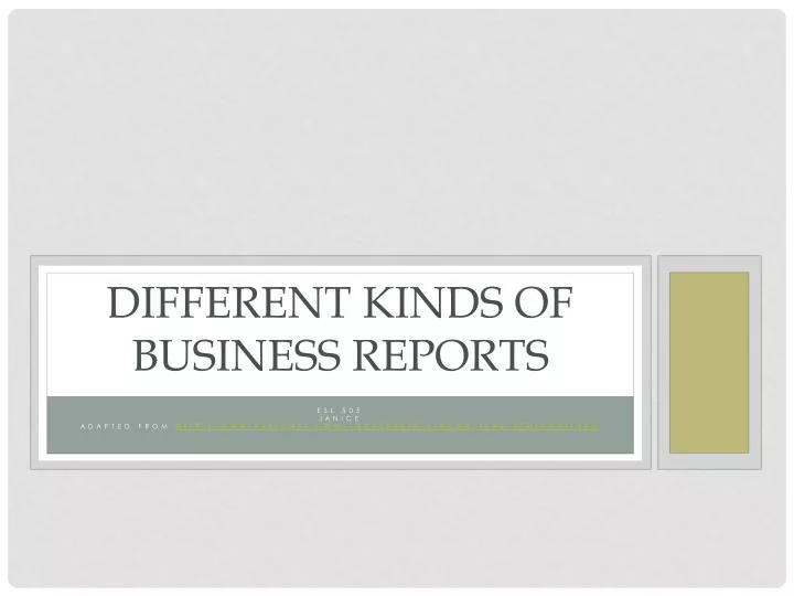 different kinds of business reports