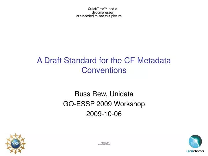 a draft standard for the cf metadata conventions
