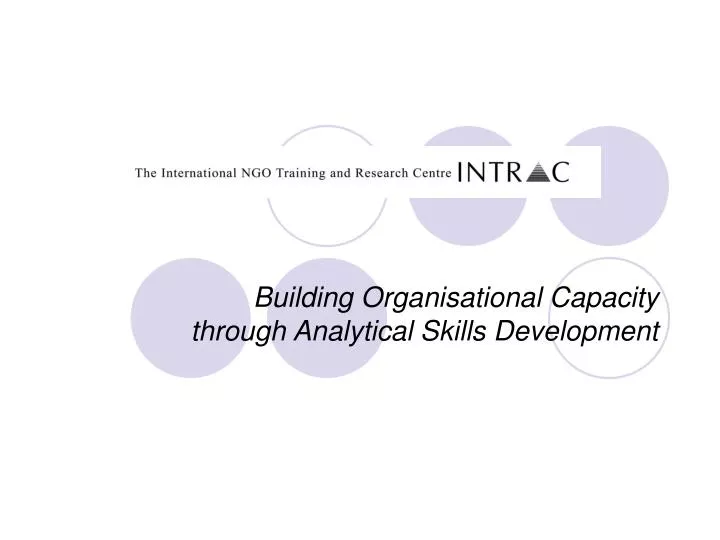 building organisational capacity through analytical skills development