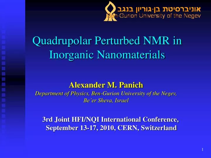 quadrupolar perturbed nmr in inorganic nanomaterials