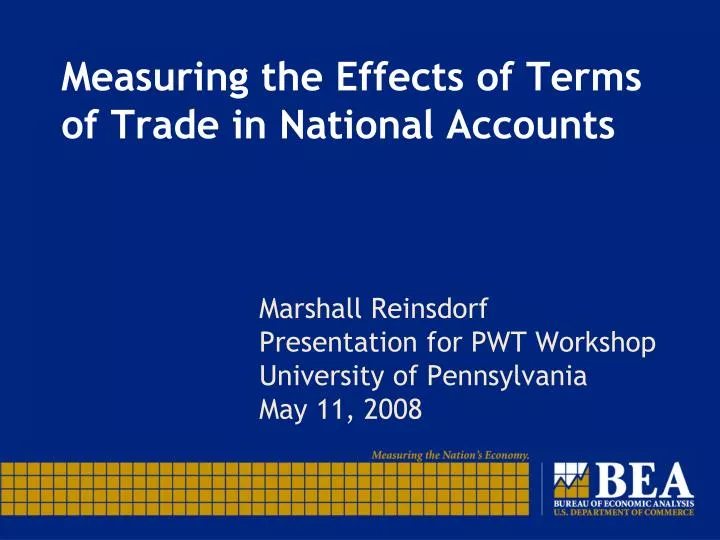 measuring the effects of terms of trade in national accounts