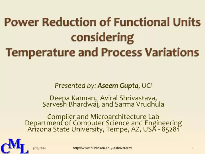 power reduction of functional units considering temperature and process variations