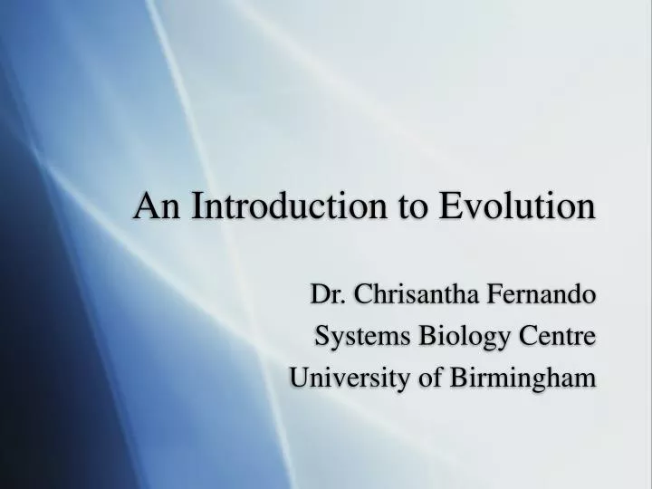 an introduction to evolution