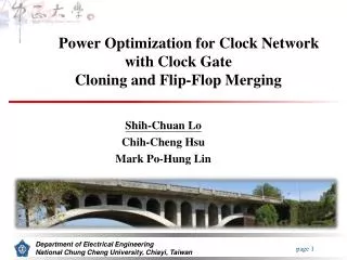 Power Optimization for Clock Network with Clock Gate Cloning and Flip-Flop Merging