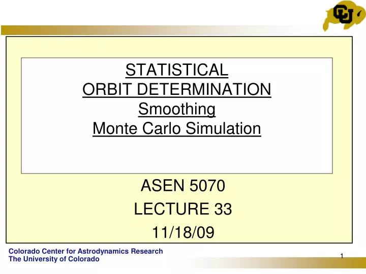 statistical orbit determination smoothing monte carlo simulation