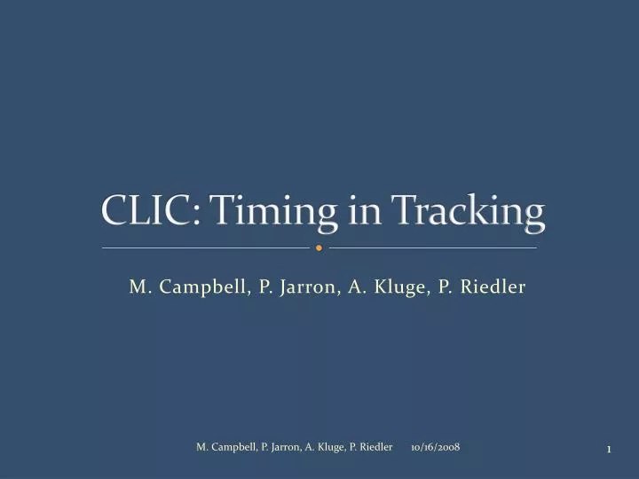 clic timing in tracking
