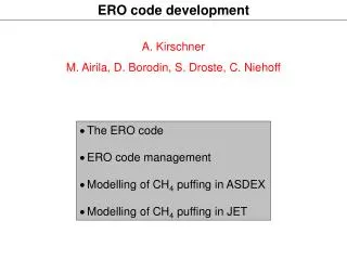ERO code development