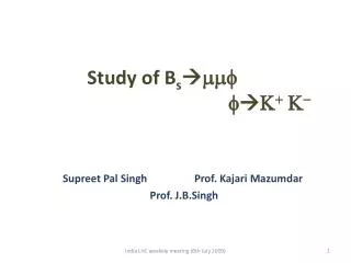 Study of B s ? mmf f?K + K -