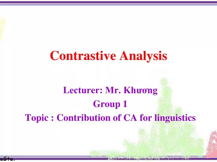 contrastive analysis