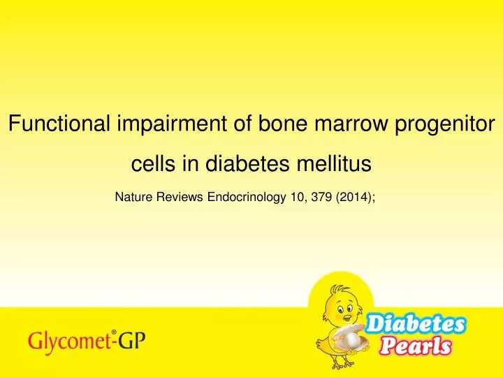 functional impairment of bone marrow progenitor cells in diabetes mellitus
