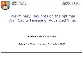 Preliminary Thoughts on the optimal Arm Cavity Finesse of Advanced Virgo
