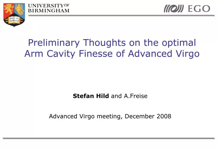 preliminary thoughts on the optimal arm cavity finesse of advanced virgo