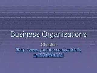 Business Organizations