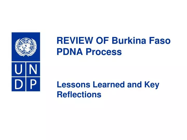review of burkina faso pdna process