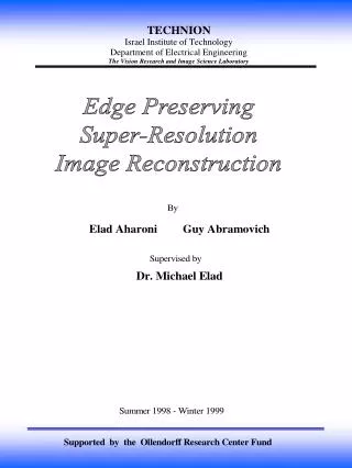 Edge Preserving Super-Resolution Image Reconstruction