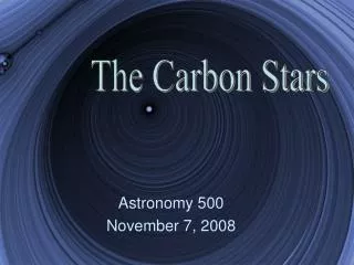 Astronomy 500 November 7, 2008