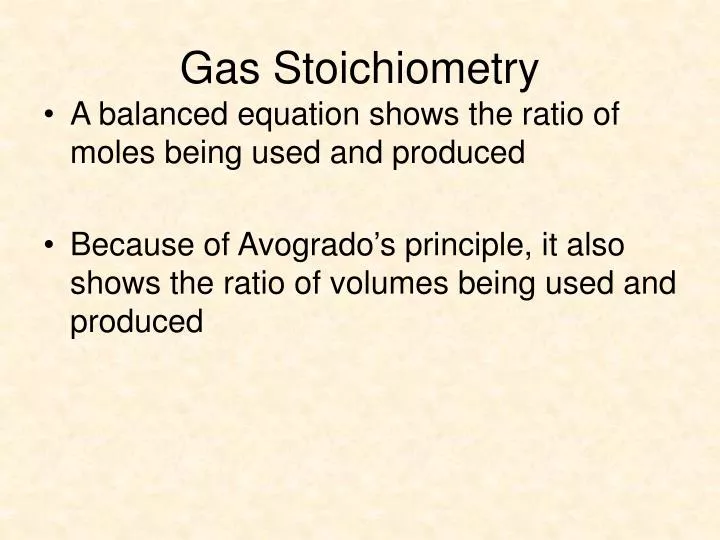 gas stoichiometry