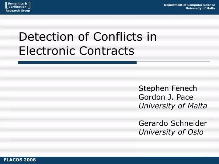 detection of conflicts in electronic contracts