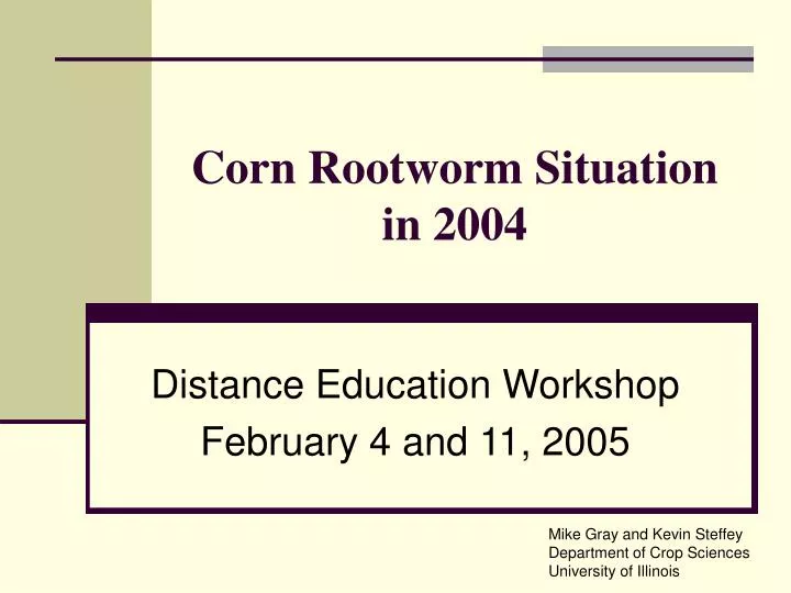 corn rootworm situation in 2004