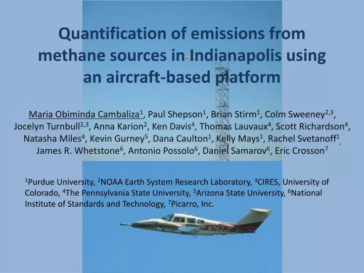 quantification of emissions from methane sources in indianapolis using an aircraft based platform