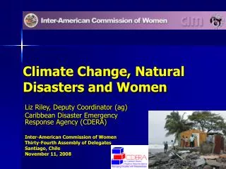 Climate Change, Natural Disasters and Women