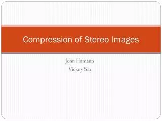 Compression of Stereo Images