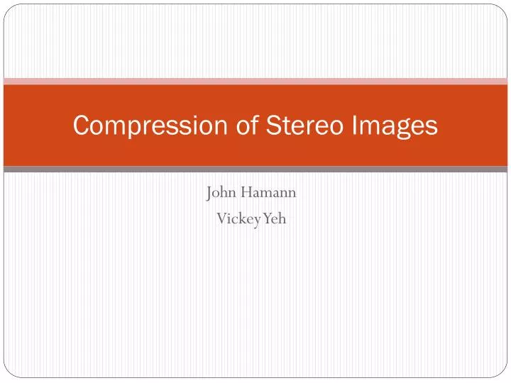 compression of stereo images