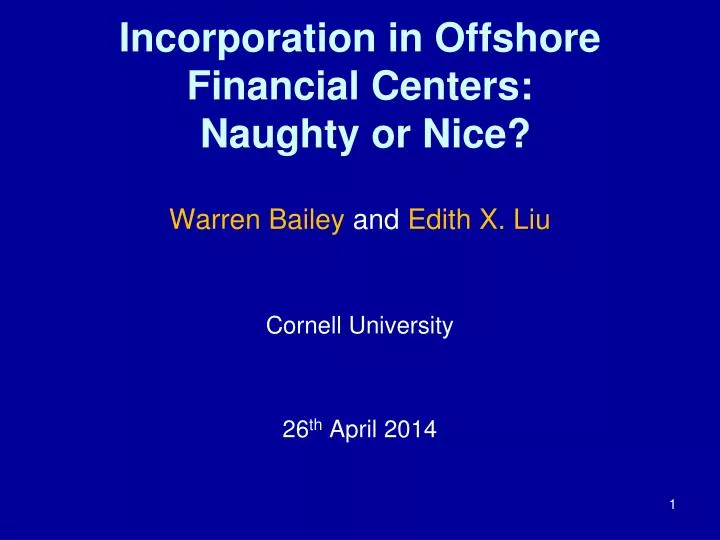 incorporation in offshore financial centers naughty or nice
