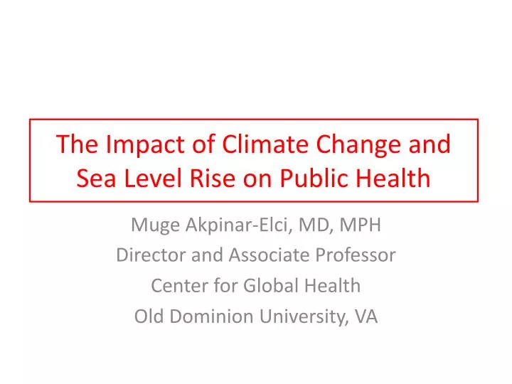 the impact of climate change and sea level rise on public health