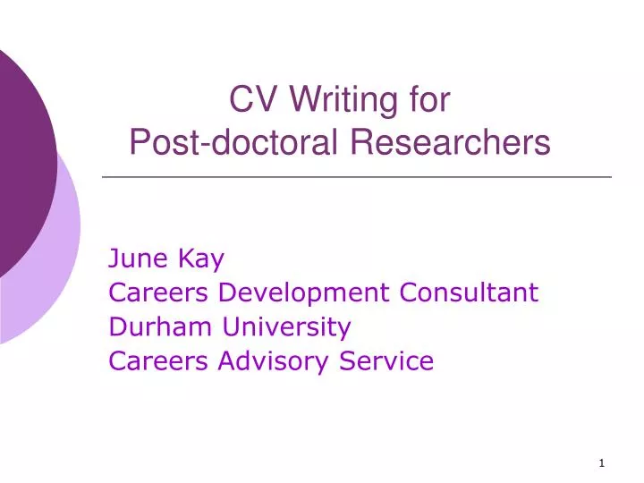 cv writing for post doctoral researchers