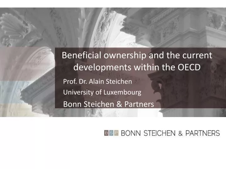 beneficial ownership and the current developments within the oecd