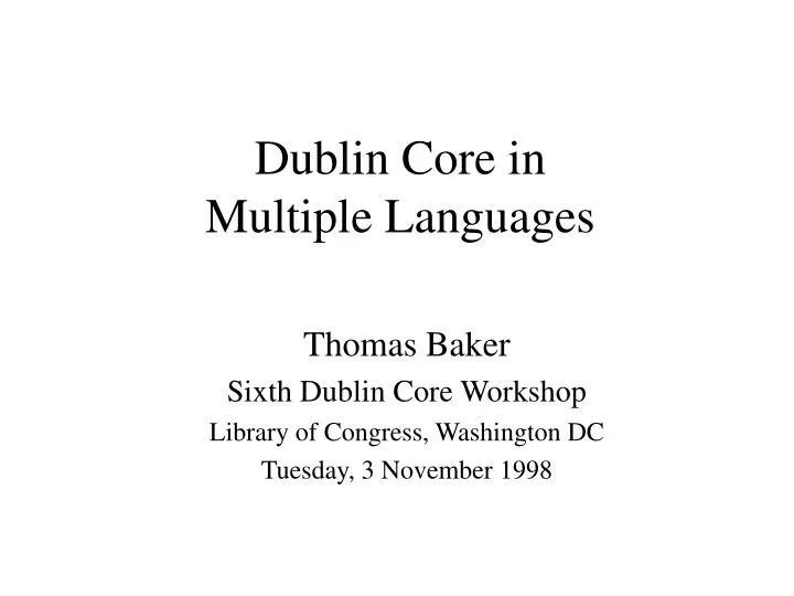 dublin core in multiple languages