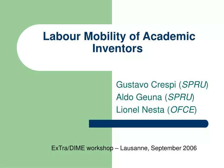 labour mobility of academic inventors