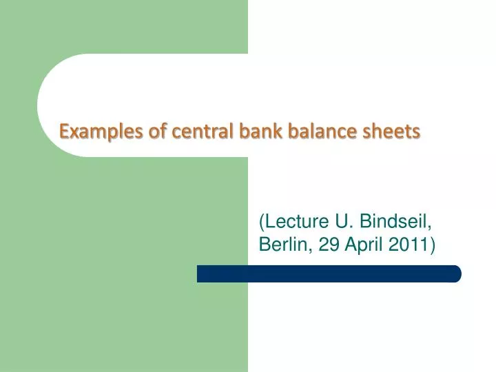 examples of central bank balance sheets