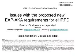 Issues with the proposed new EAP-AKA requirements for eHRPD