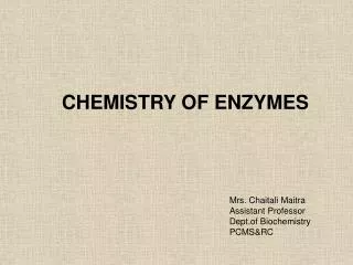 CHEMISTRY OF ENZYMES