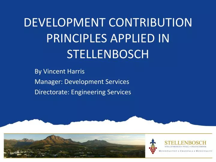 development contribution principles applied in stellenbo sch