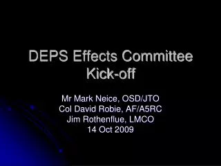 deps effects committee kick off