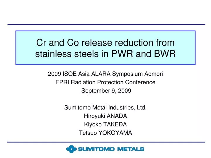 cr and co release reduction from stainless steels in pwr and bwr