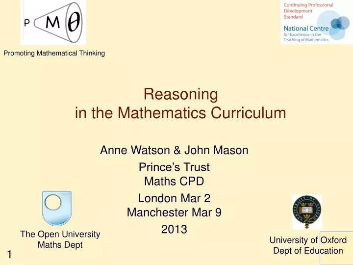 reasoning in the mathematics curriculum